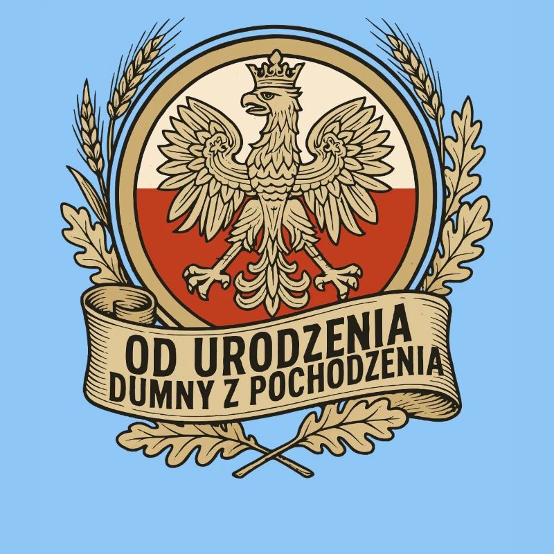 Born Proud Polish Eagle Emblem