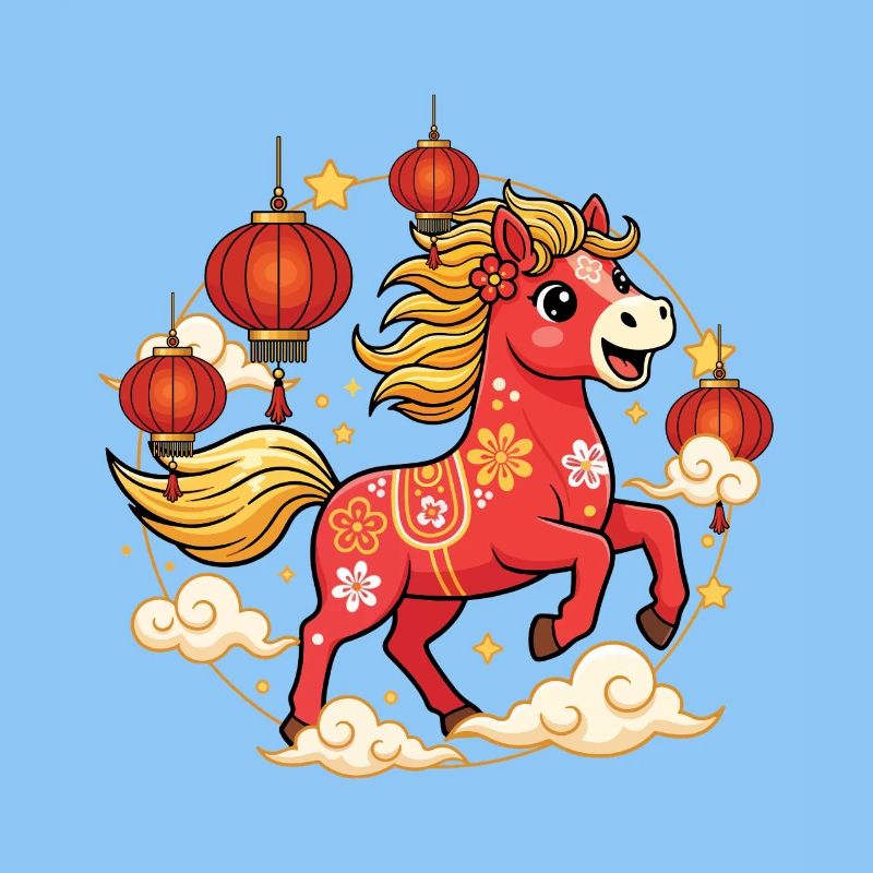 Cheval Zodiaque chinois Nouvel An chinois