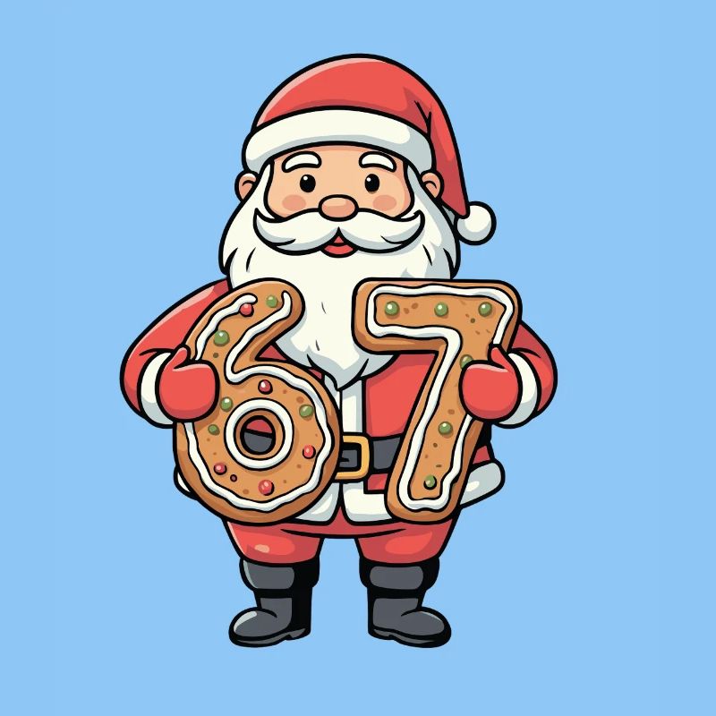 Santa 67 Meme Cookie Digits
