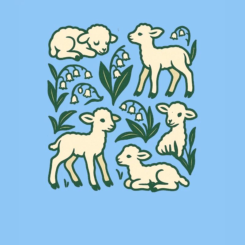 Lamb Quartet in Spring Meadow