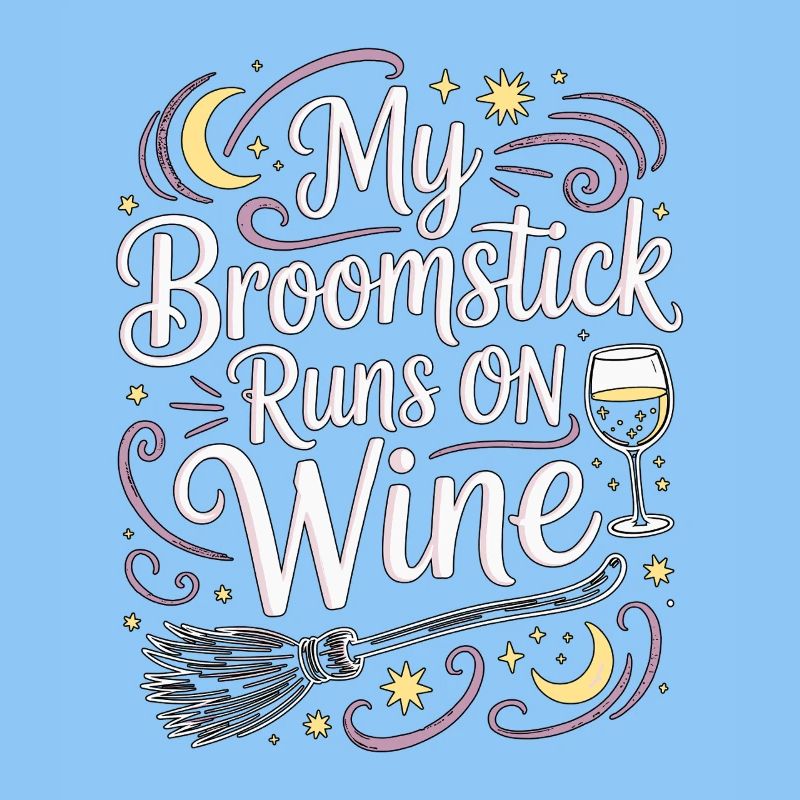 Witchcraft My Broomstick Runs On Moon Magic Wicca