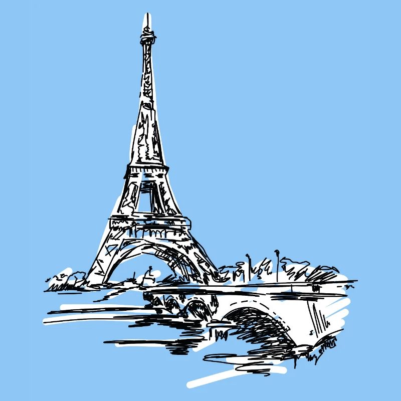 Skyline parisienne : Tour Eiffel louche