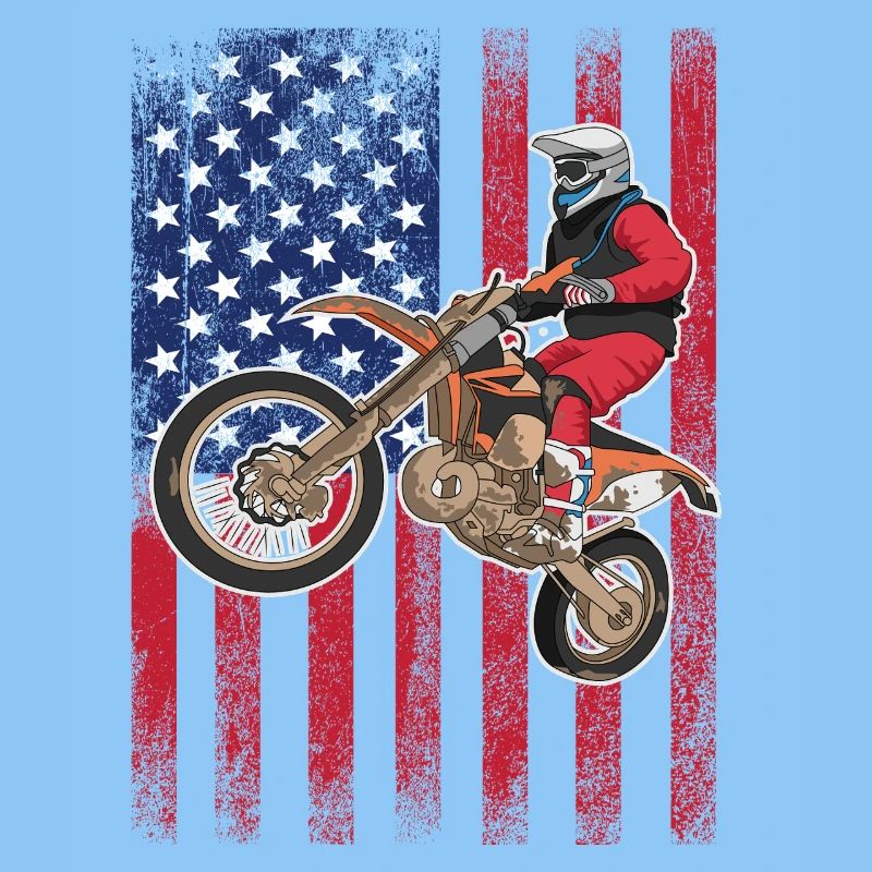 Dirt Biking USA Flag