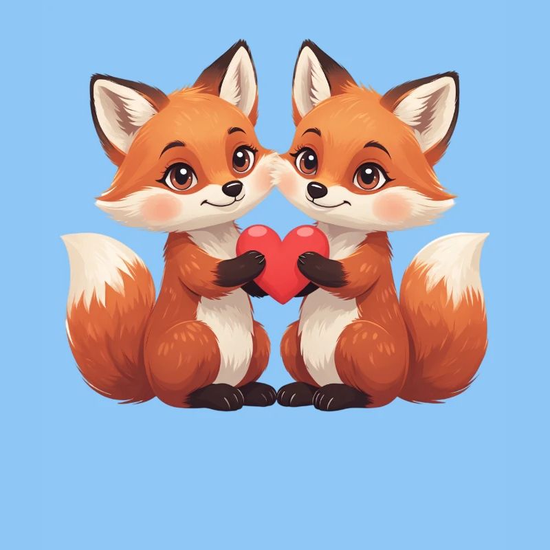 Fuchspaar mit Herz