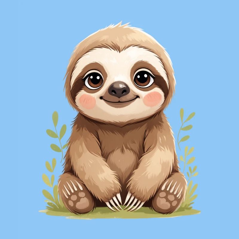 Cute Sloth Sitting