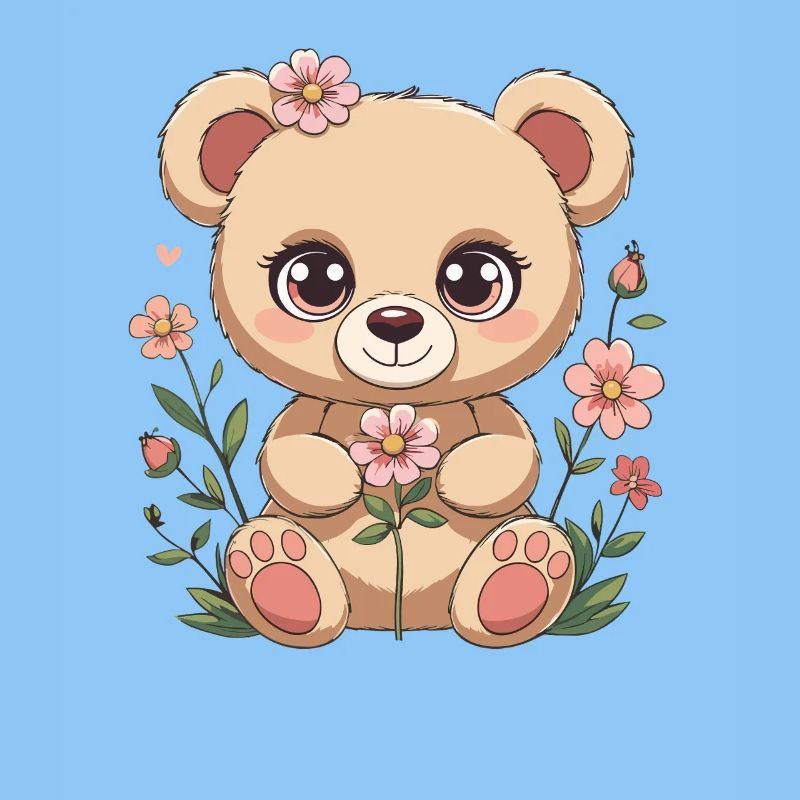 Kuschelbär mit Blumen