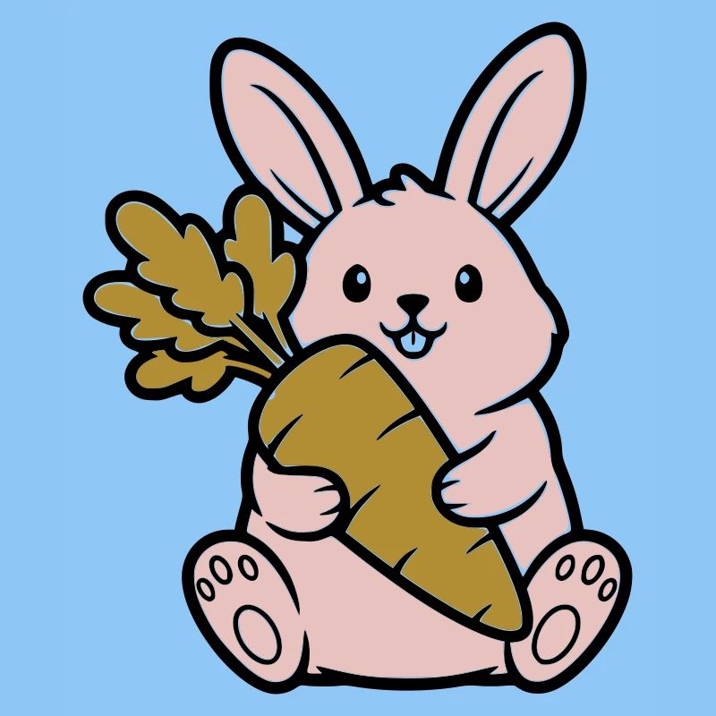 Süßer Hase mit Karotte Möhre Comic