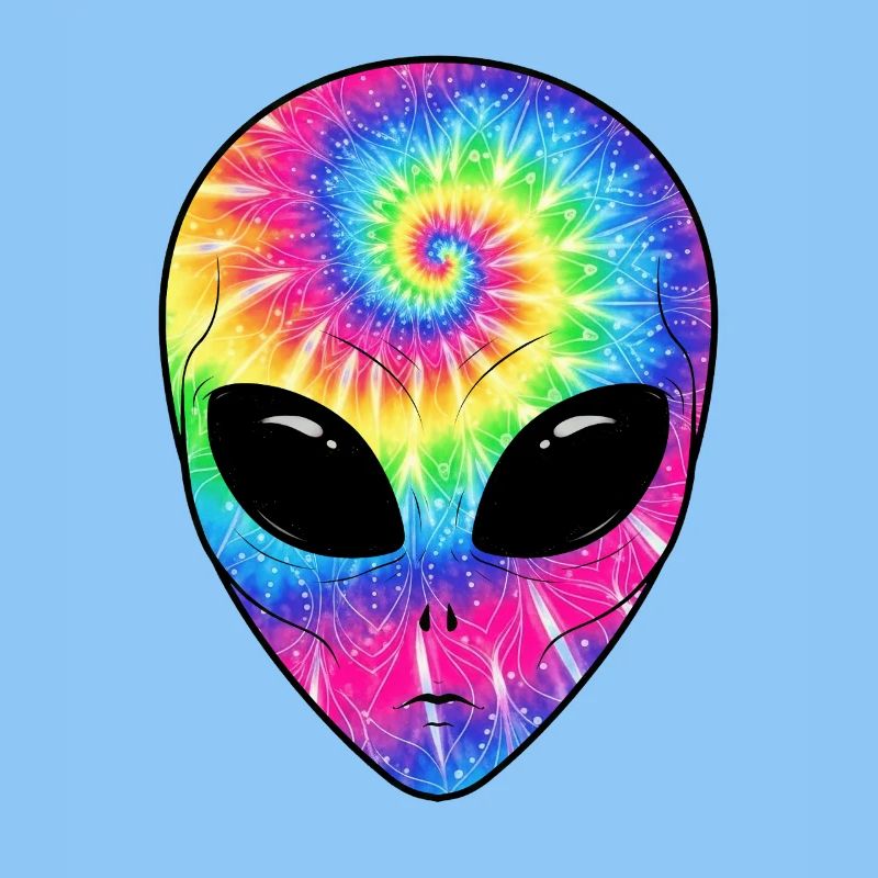 Psychedelisches Batik-Alien-Gesicht
