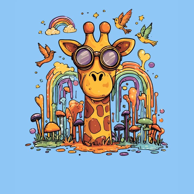 Giraffe im Regenbogenwald