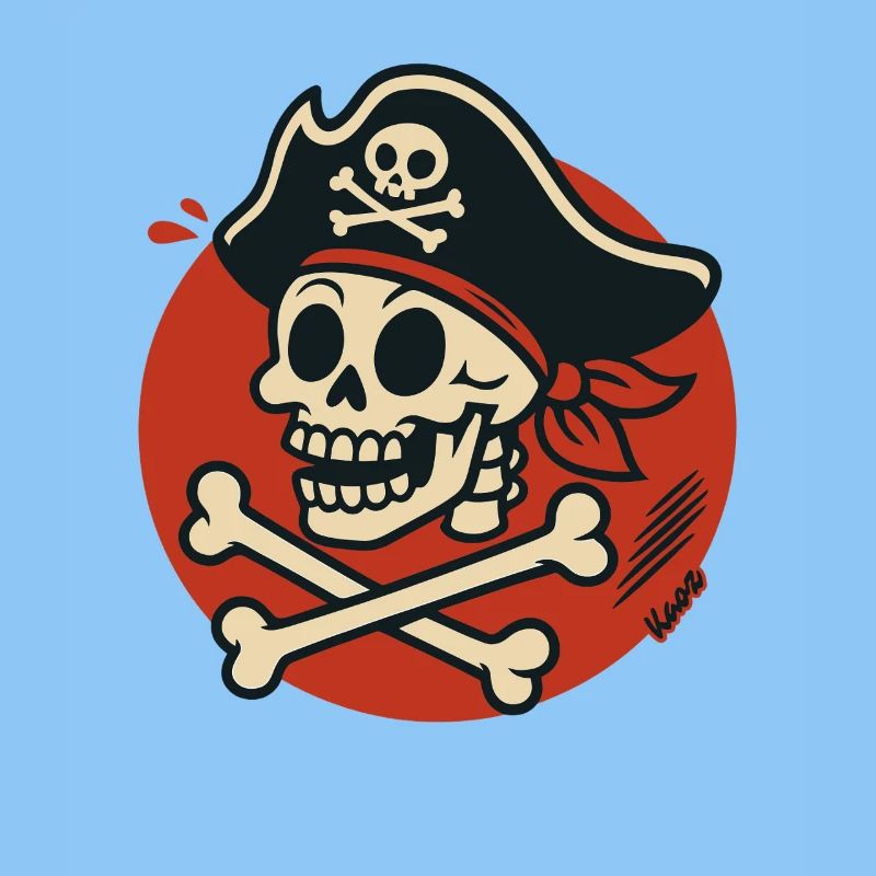 Pirate skull with bone