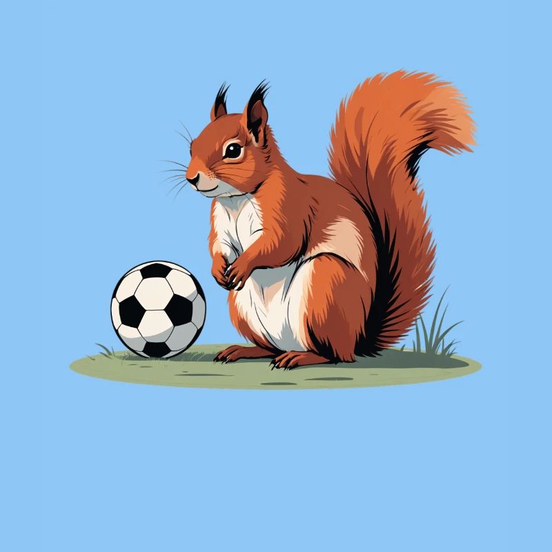 Eichhörnchen Fußballheld
