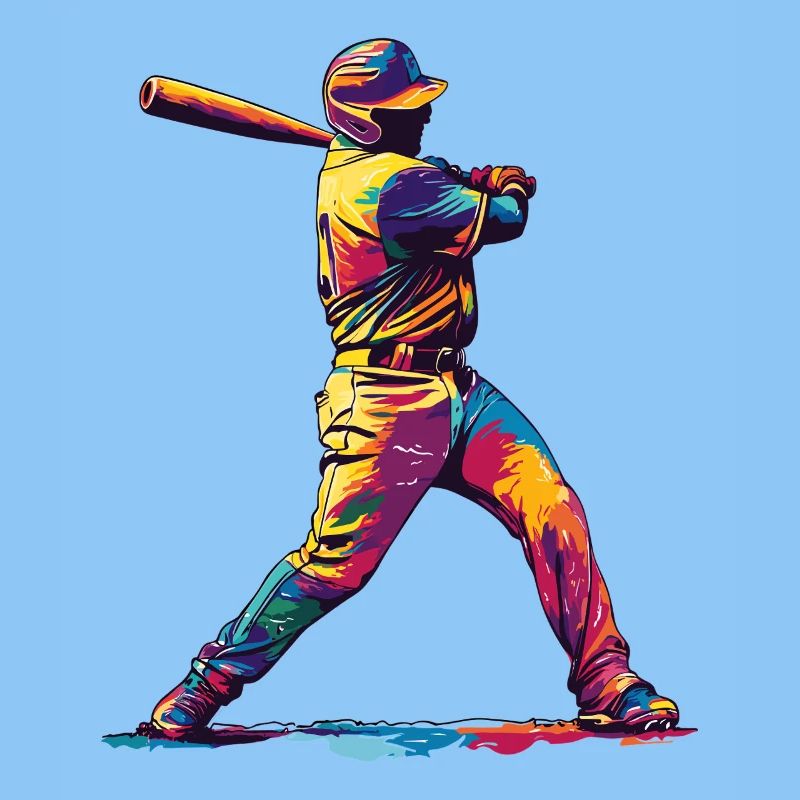 Farbenfroher Baseball-Hit