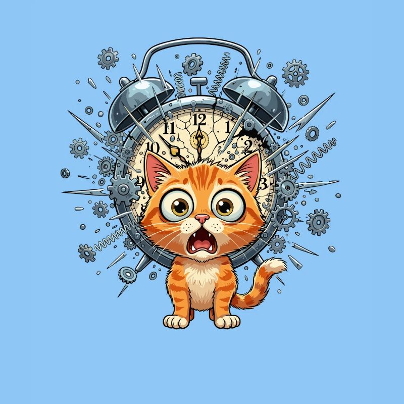 Chat steampunk devant Clockwork