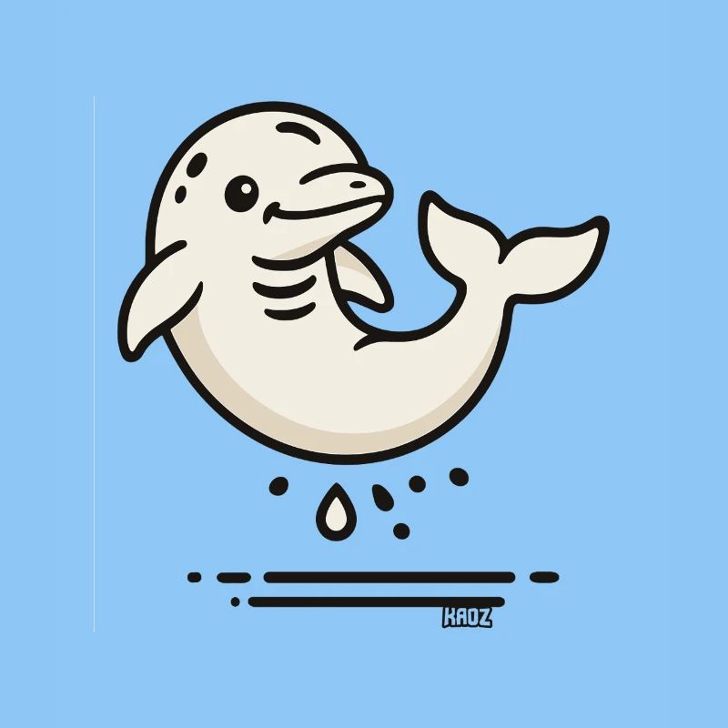 Niedlicher Delfin im Comic Stil
