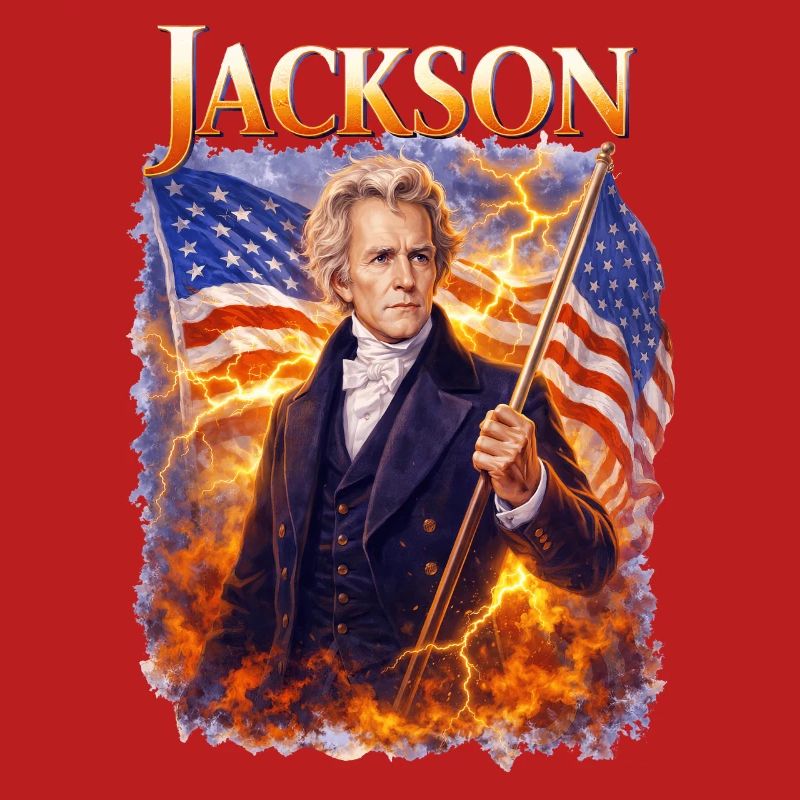 Le héros de la liberté de Jackson avec drapeau