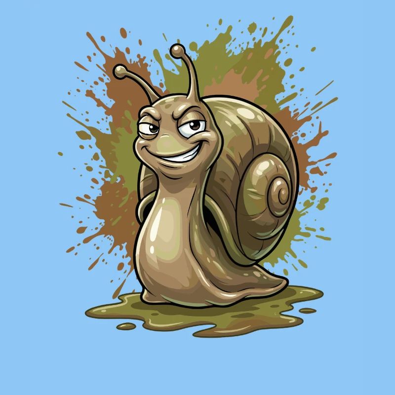 Witzige Schnecke mit Farbsplash