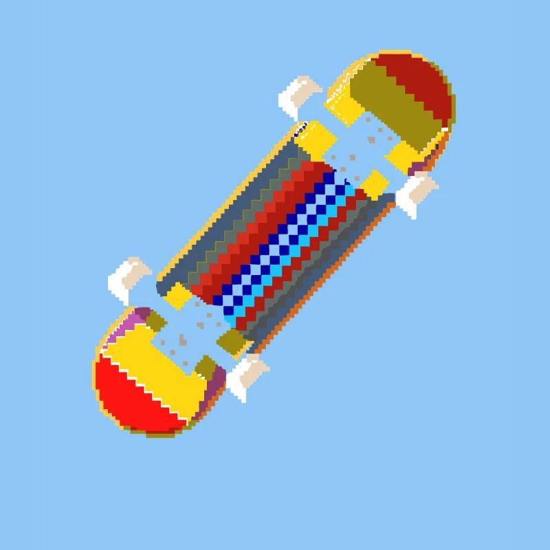 Skateboard Pixel Graphic
