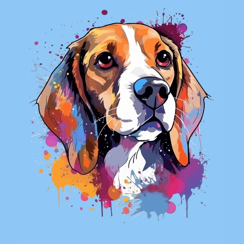 Lebendiges Beagle-Splash-Porträt