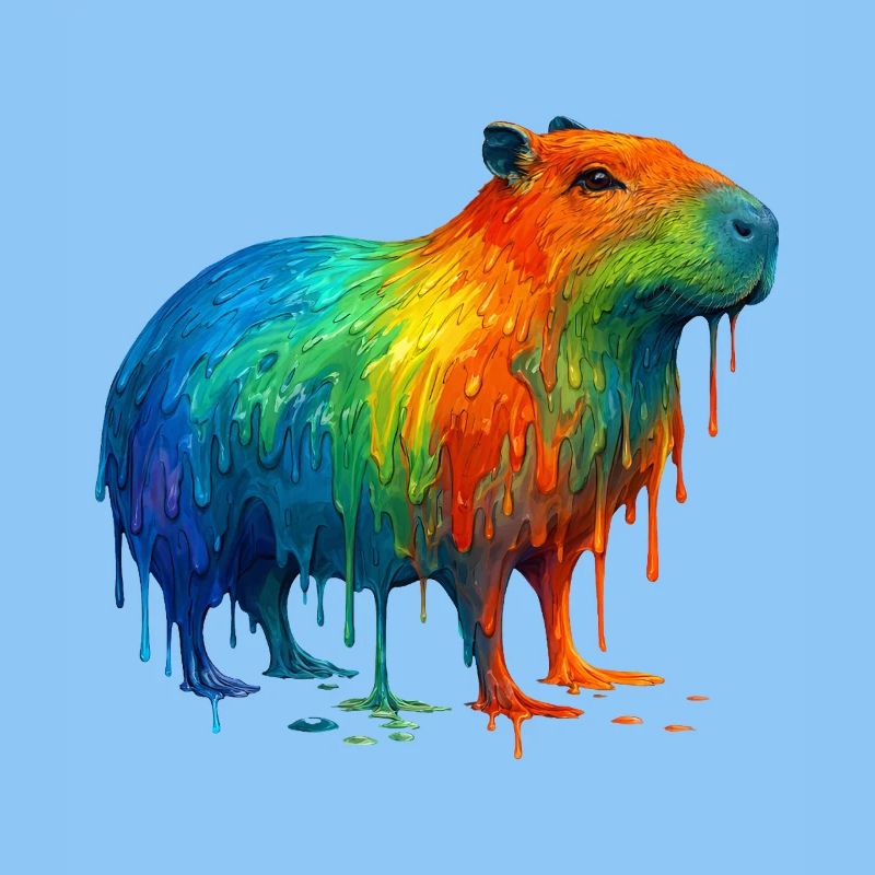 Capybara in bunten Farben