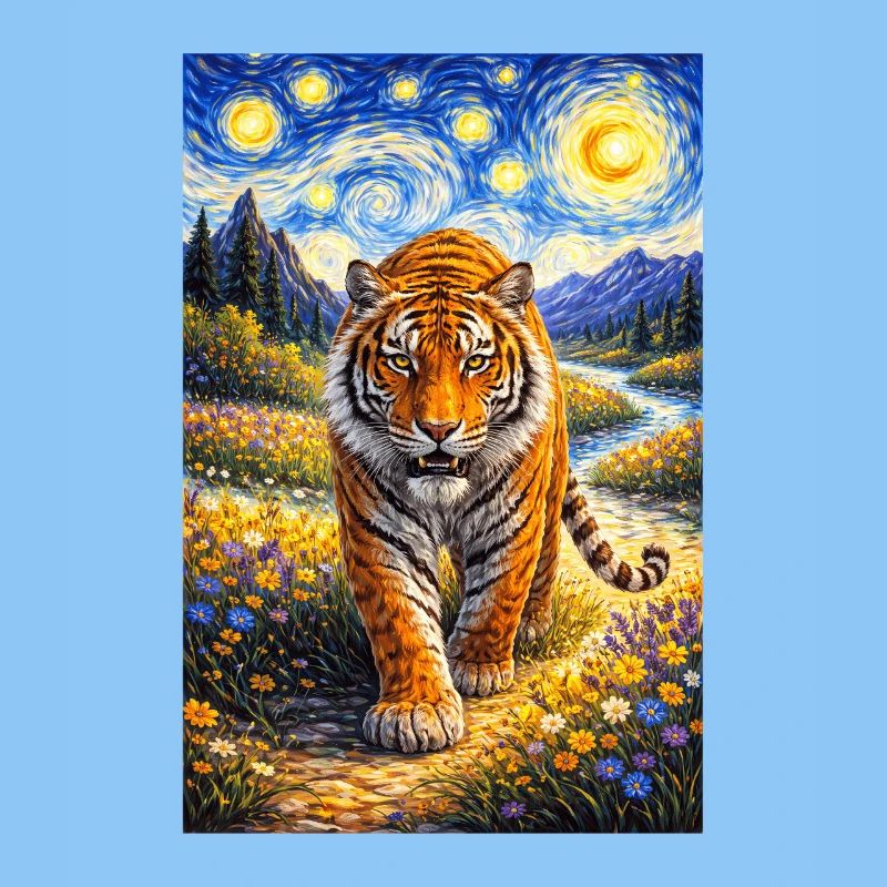 Tiger im Sternennachtwald