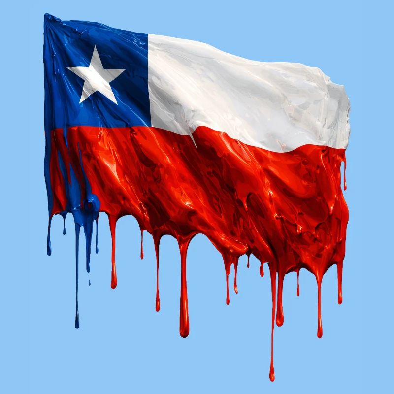 Chile Flag Dripping Solid