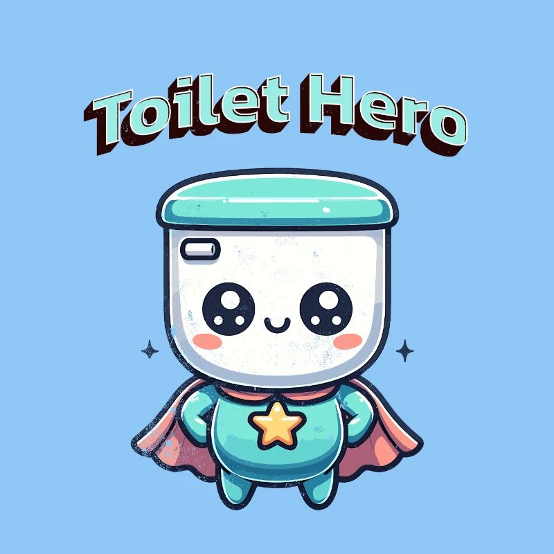 Toiletten Held WC Superheld Bad Badezimmer 