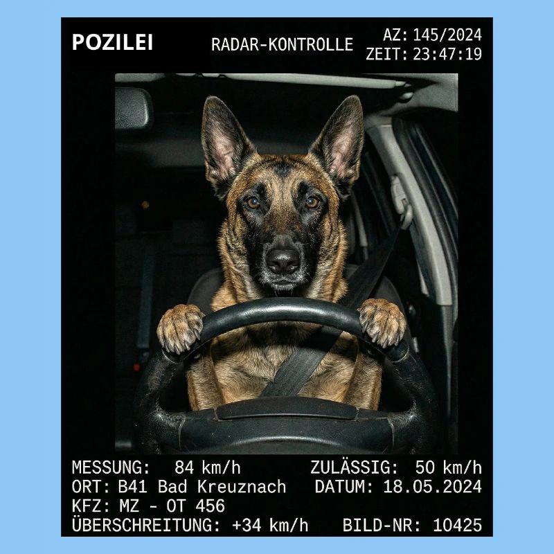 Malinois Hund Geblitzt