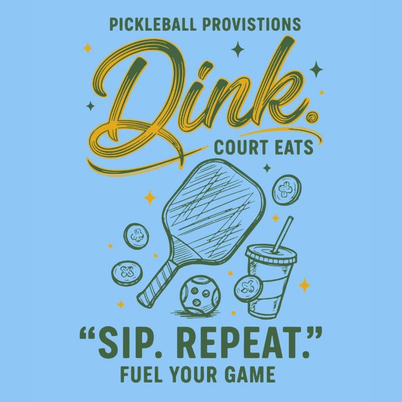 Pickleball Funny Player Dink Sip Repeat Love