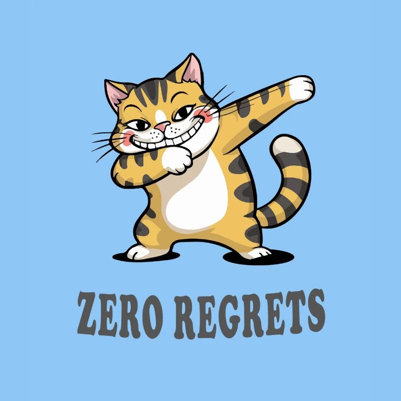 Zero Regrets Lustige Katze Sarkasmus Design