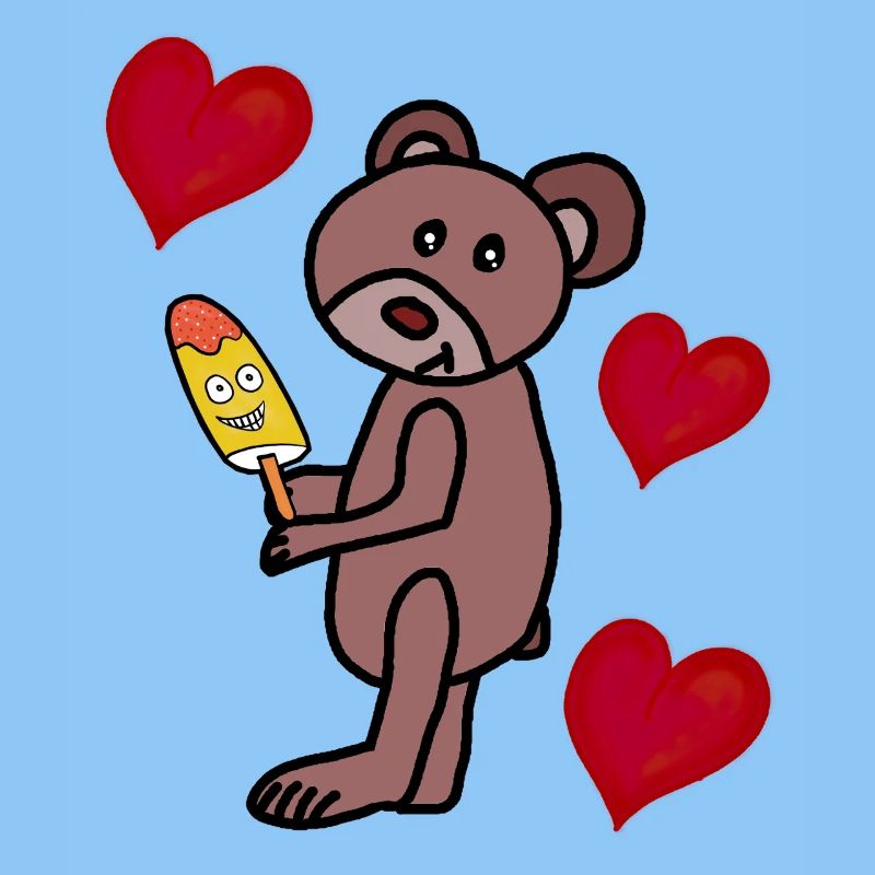 Teddy Eis Eiskrem Kinder Kind  Bär Herzen