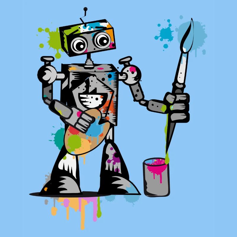 Roboter mit einem Pinsel