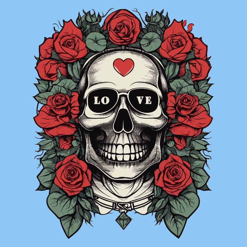 Skull with heart
