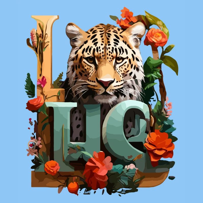 Tiger und Blumen Liebe