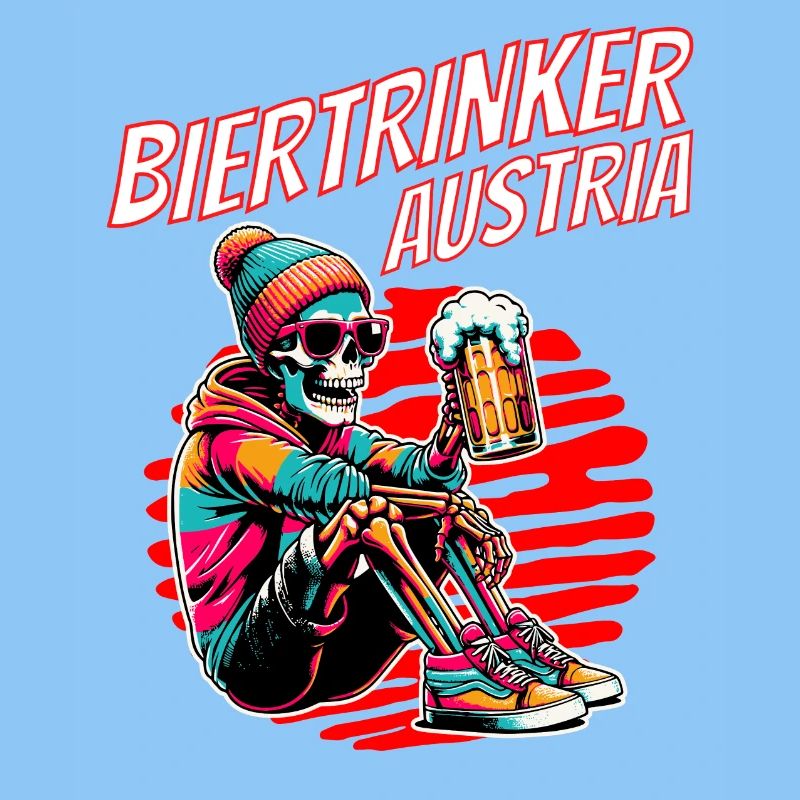 Beer Drinker Austria - Skeleton with Beer Austria