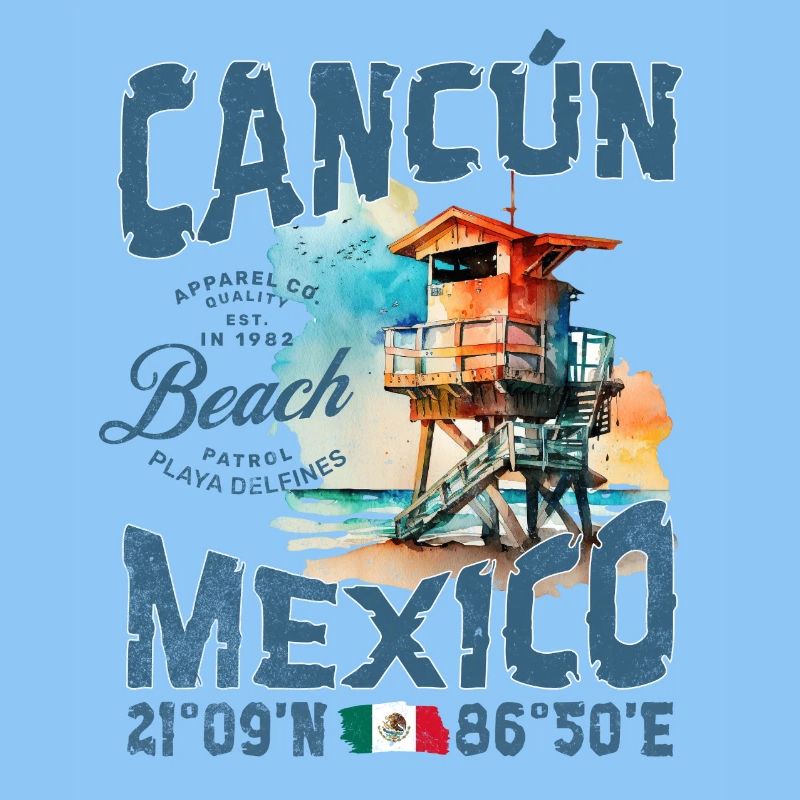 Die Skyline von Cancun am Strand