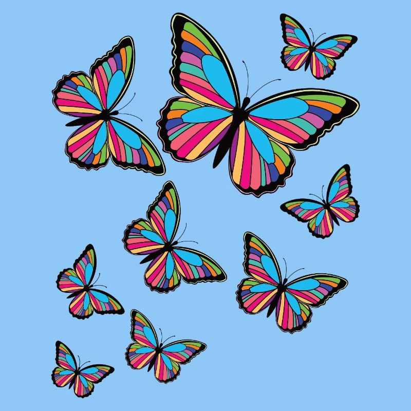Bunte Schmetterlinge.