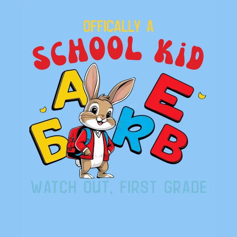 Schulkind mit ABC Buchstaben Design