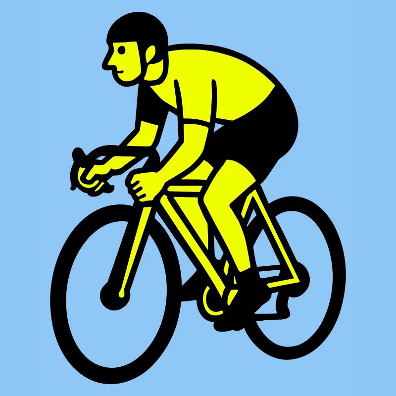 Neon Wheel Silhouette Cyclist