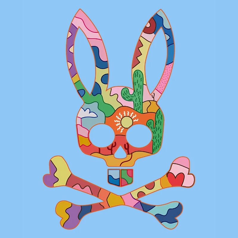 Rainbow Skull Bunny Patch