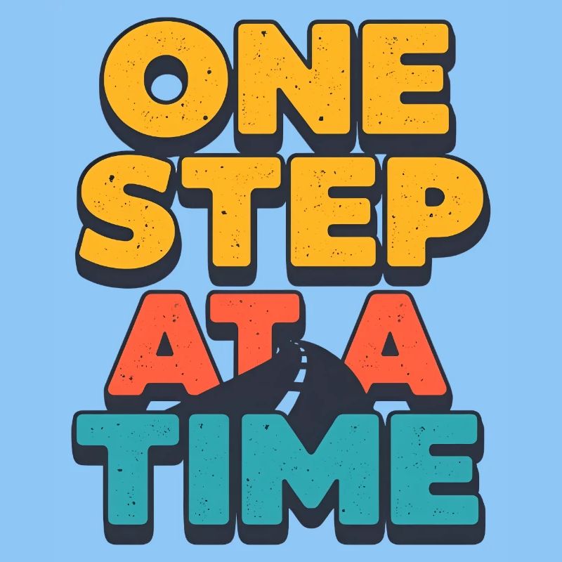 One Step at a Time Retro Motivational Design