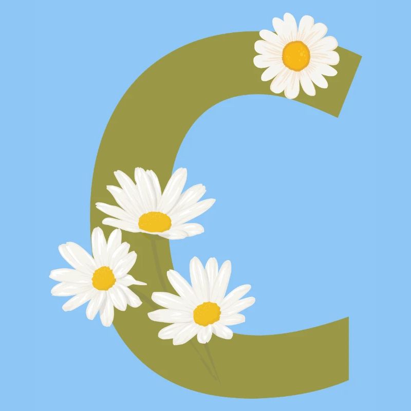 Buchstabe c grüne Gänseblümchen