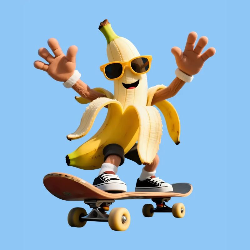 Coole Skateboard-Banane