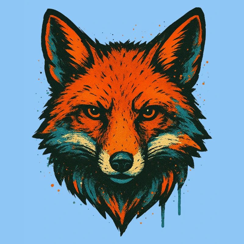 Fuchs im Neon-Graffiti