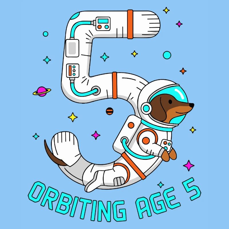 Orbiting Age 5 Dackel Weltraum
