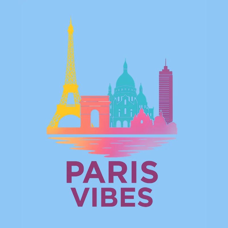 Paris Vibes Farbverlauf Skyline
