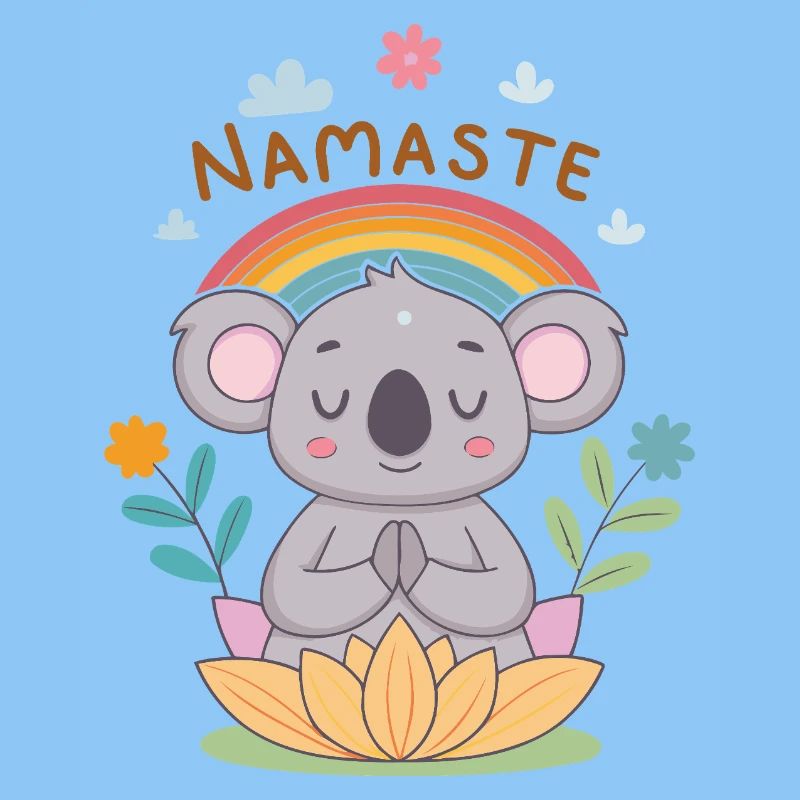 Koala Namaste Zen Regenbogen