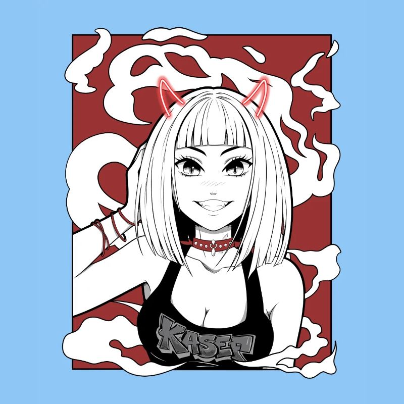 Anime Teufel Mädchen Goth Design