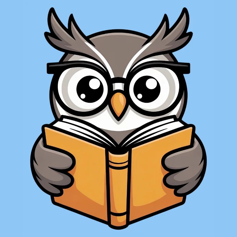 Süße Lese-Eule mit Brille