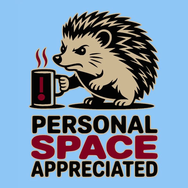 Grumpy Hedgehog Personal Space Introvert Coffee