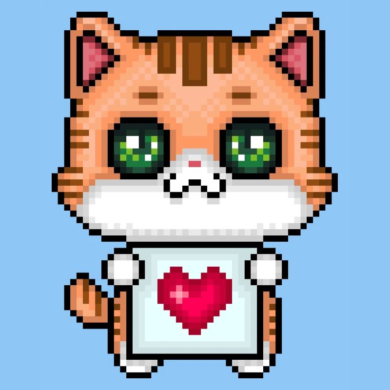 Pixel Loving Kitten